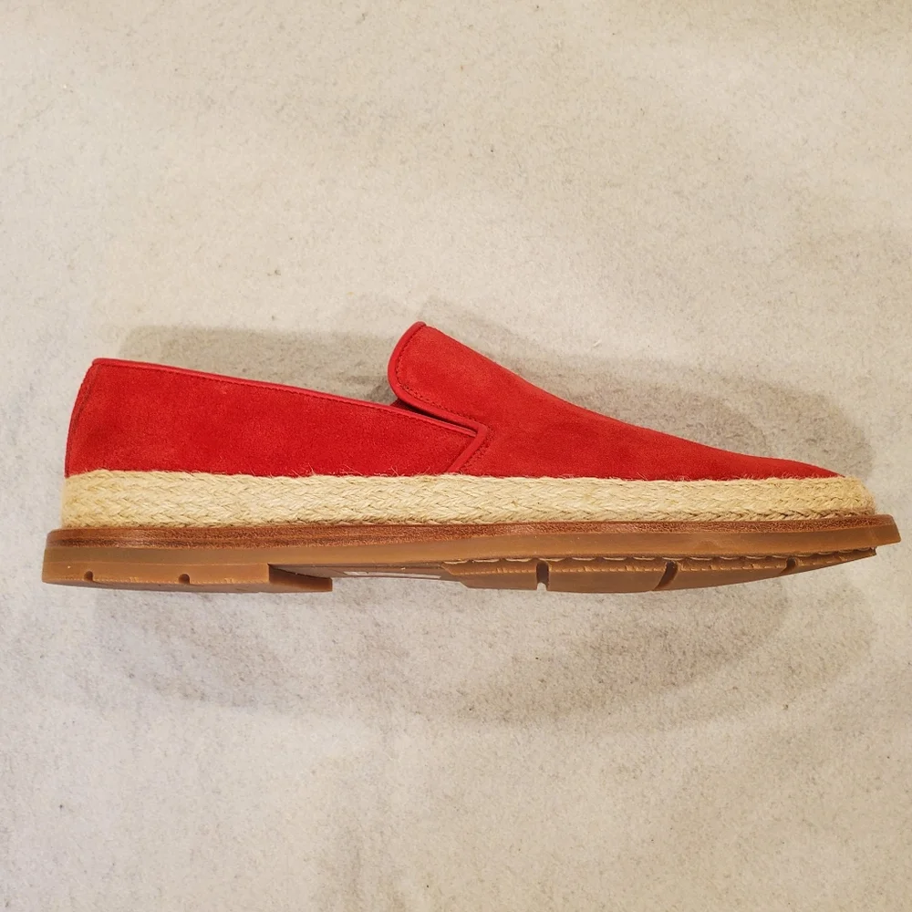 Aquatalia Zayn Suede Loafer Red Size 11.5 Shoes New